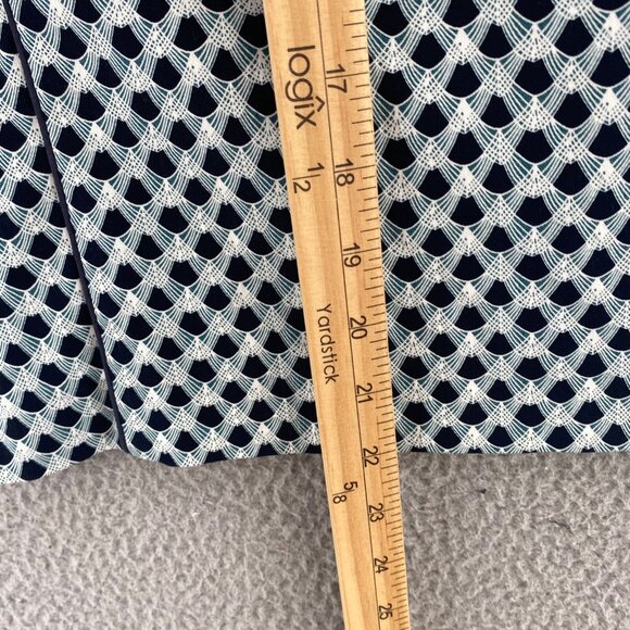 Margaret M Skirt Women Medium Navy Geometric Straight Knee Length Pull On Career - Picture 10 of 11